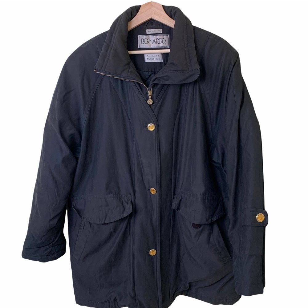 Bernardo for Nordstrom Black Puffy Coat | Structured High Fashion Coat